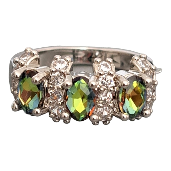 💍NEW & BEAUTIFUL💍 Mystic Topaz‎ Silver Ring Size 9 - Picture 5 of 7